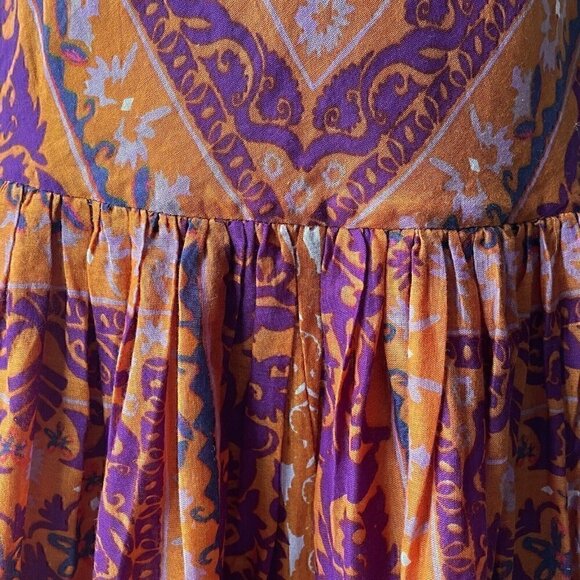 Ecoté Urban Outfitters Halter Top Mini Dress Open Back Magenta Orange Women’s 6 - Picture 9 of 16